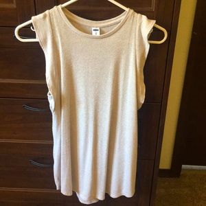 Light tan/grey Old Navy Luxe flutter sleeve tank